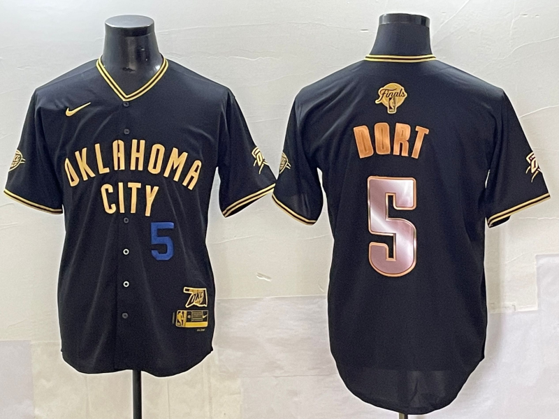 Men 2025 Oklahoma City Thunder #5 Dort black Nike Joint Name NBA Jersey style 8